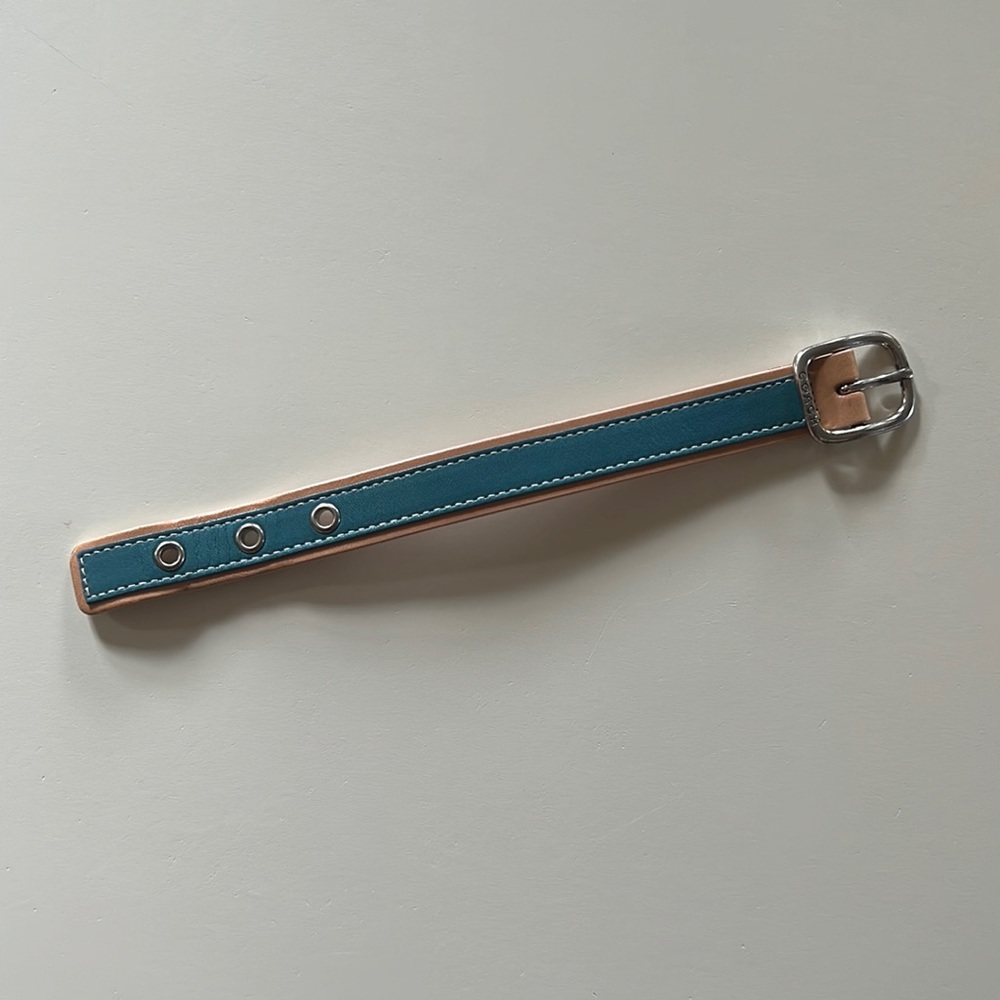 Coach Leather Bracelet Marine Blue/Tan